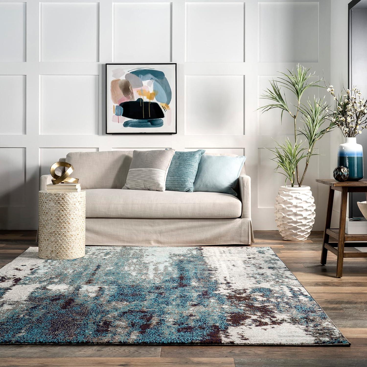 nuLOOM Haydee Abstract Area Rug, 10' x 14', Blue