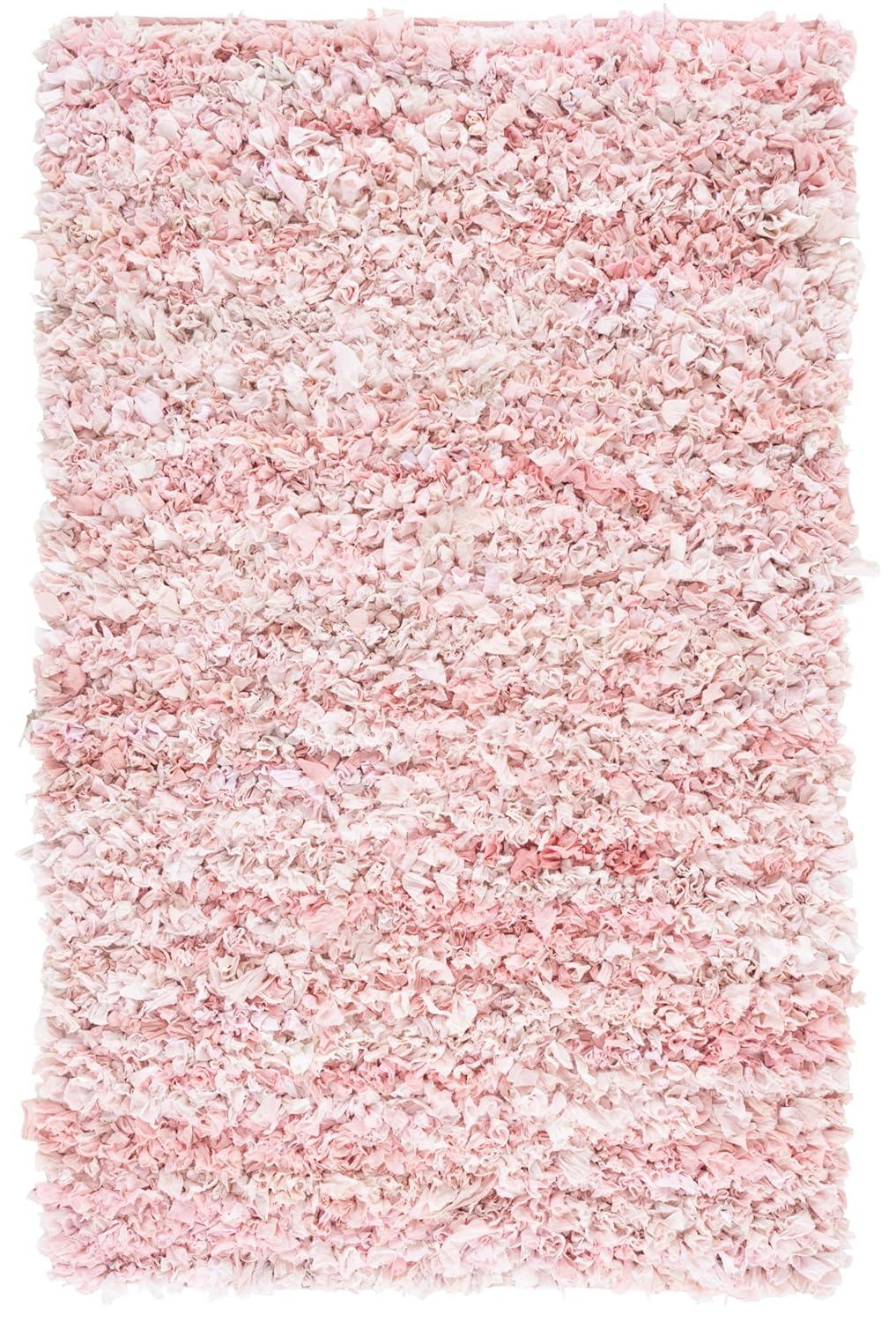 SAFAVIEH Glen Solid Plush Shag Area Rug, Pink, 6' x 9'