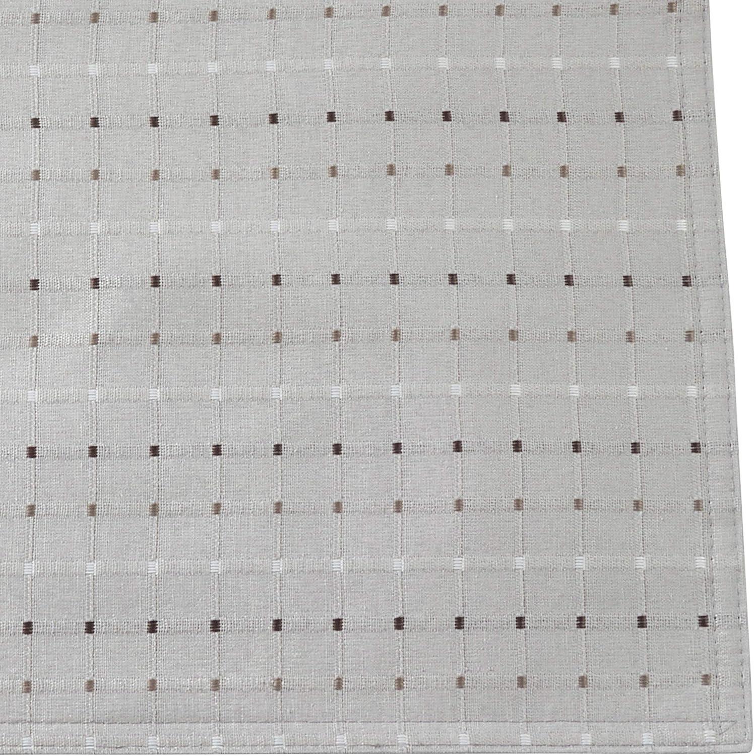 Gray Cotton Polyester Stitched Line Table Runner, 16" x 120"