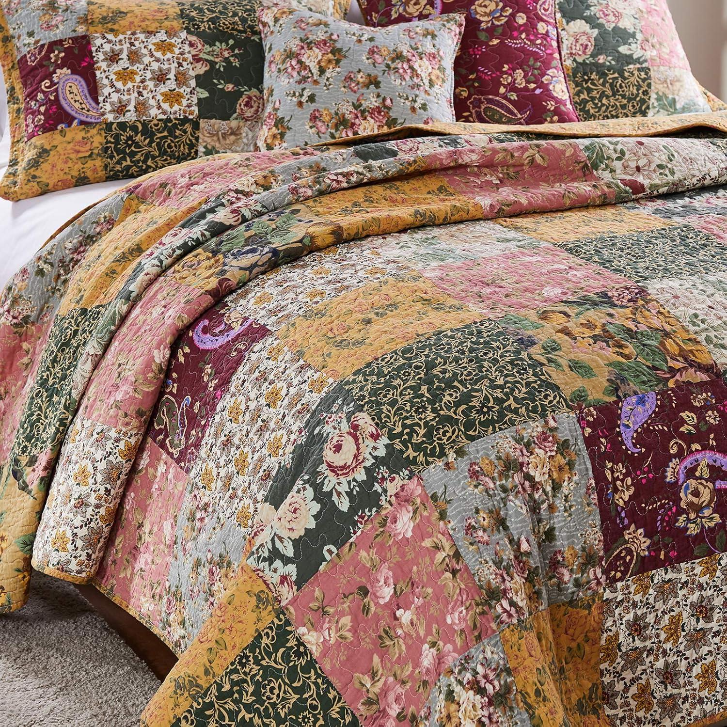 Antique Chic Quilt & Sham Bonus Set 5-Piece Multicolor by Greenland Home Fashion