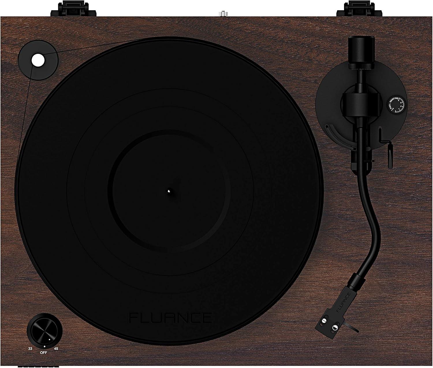 Fluance RT84 Reference High Fidelity Vinyl Turntable Record Player with Ortofon 2M Blue Cartridge & Speed Control Motor - Walnut