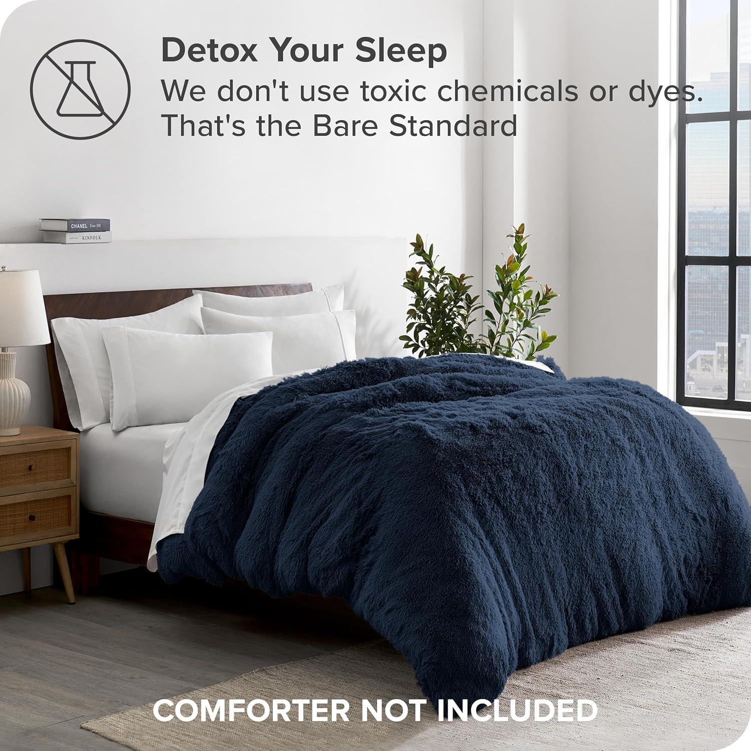 Bare Home Shaggy Fleece Plush Duvet Cover