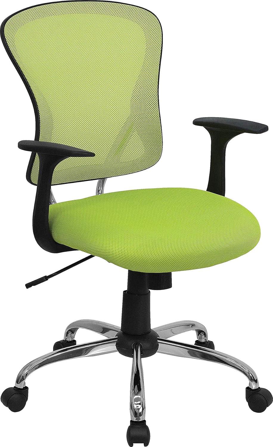 Flash Furniture Mid-Back Mesh Swivel Task Office Chair with Chrome Base and Arms
