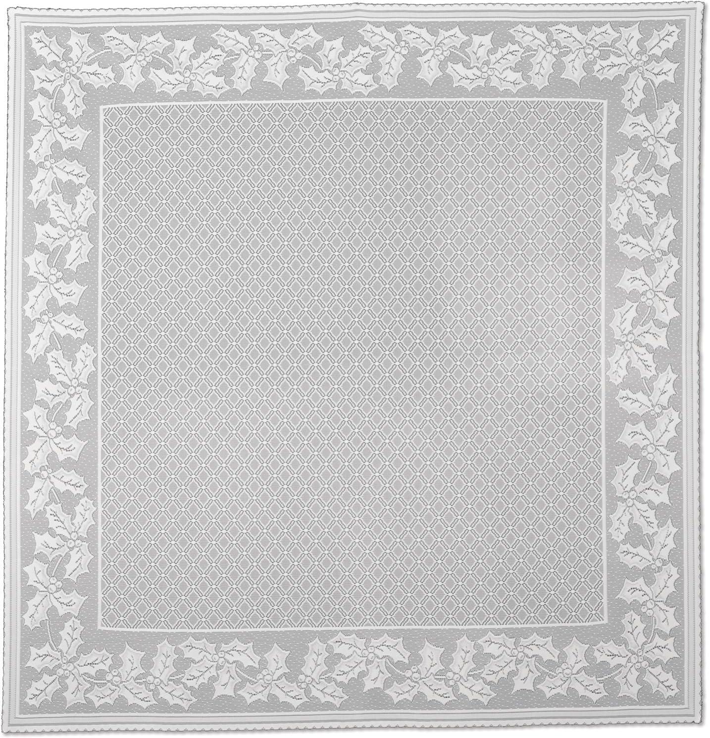 Heritage Lace Holly Vine 58x58 Topper, White