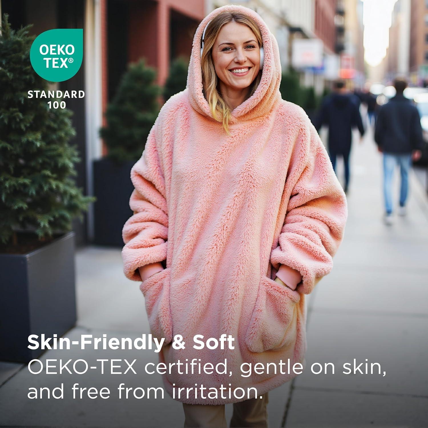 Bedsure Bedsure Wearable Blanket Hoodie Gifts For Women - Cozy Sherpa Hoodie Blanket For Adult Men, Warm Hooded Blanket Sweatshirt