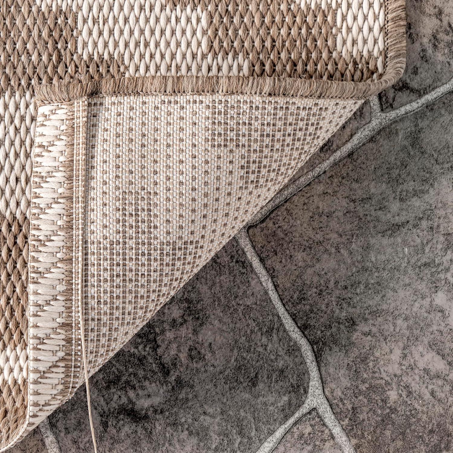 Nuloom Marybelle Trellis 5x8 Indoor/Outdoor Area Rug for Living Room Patio Deck Front Porch Kitchen, Taupe/Ivory