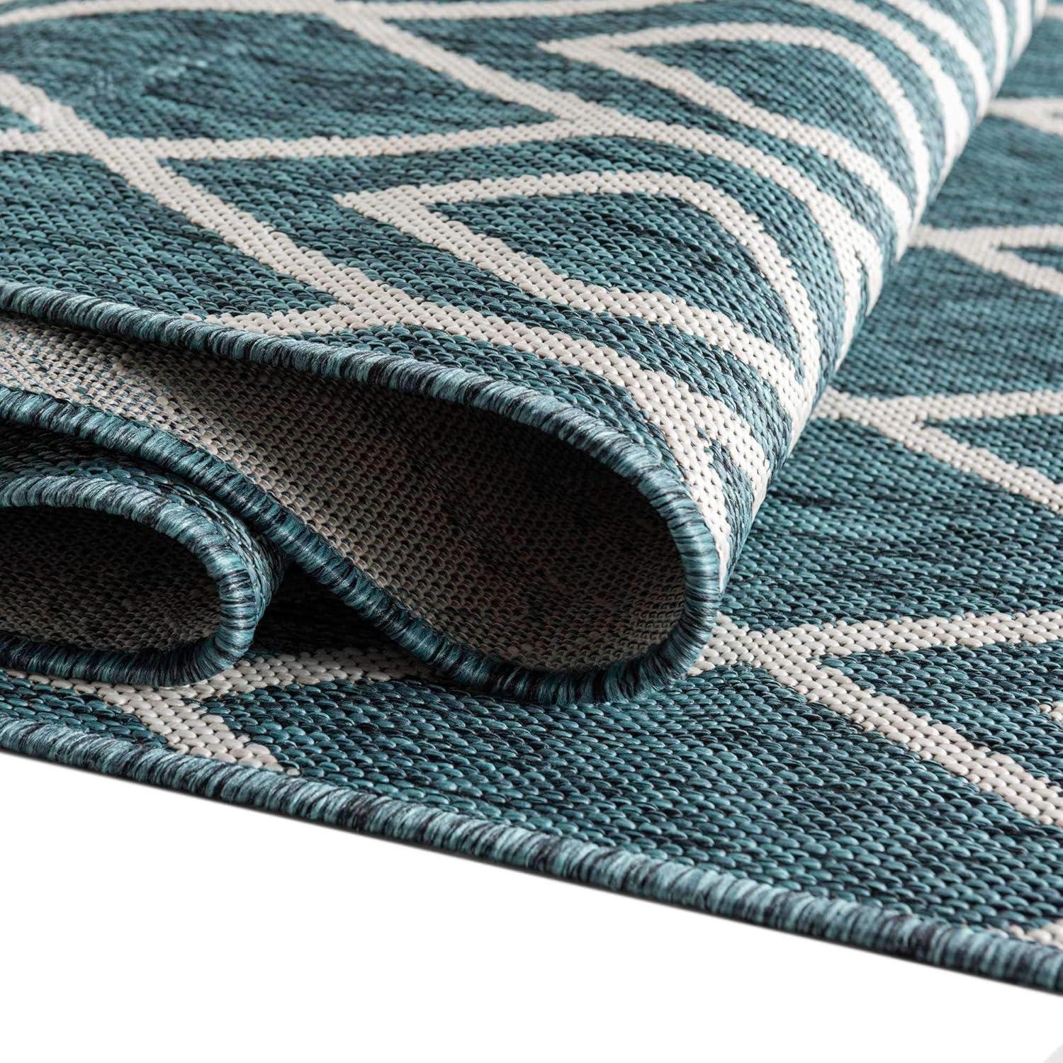 Jill Zarin Outdoor Collection Area Rug - Turks and Caicos (2' x 3' 1" Rectangle Teal/Ivory)