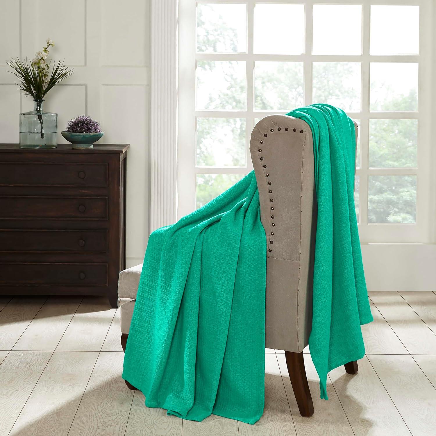Superior Waffle Weave Honeycomb Knit Soft Textured All-Season Cotton Blanket