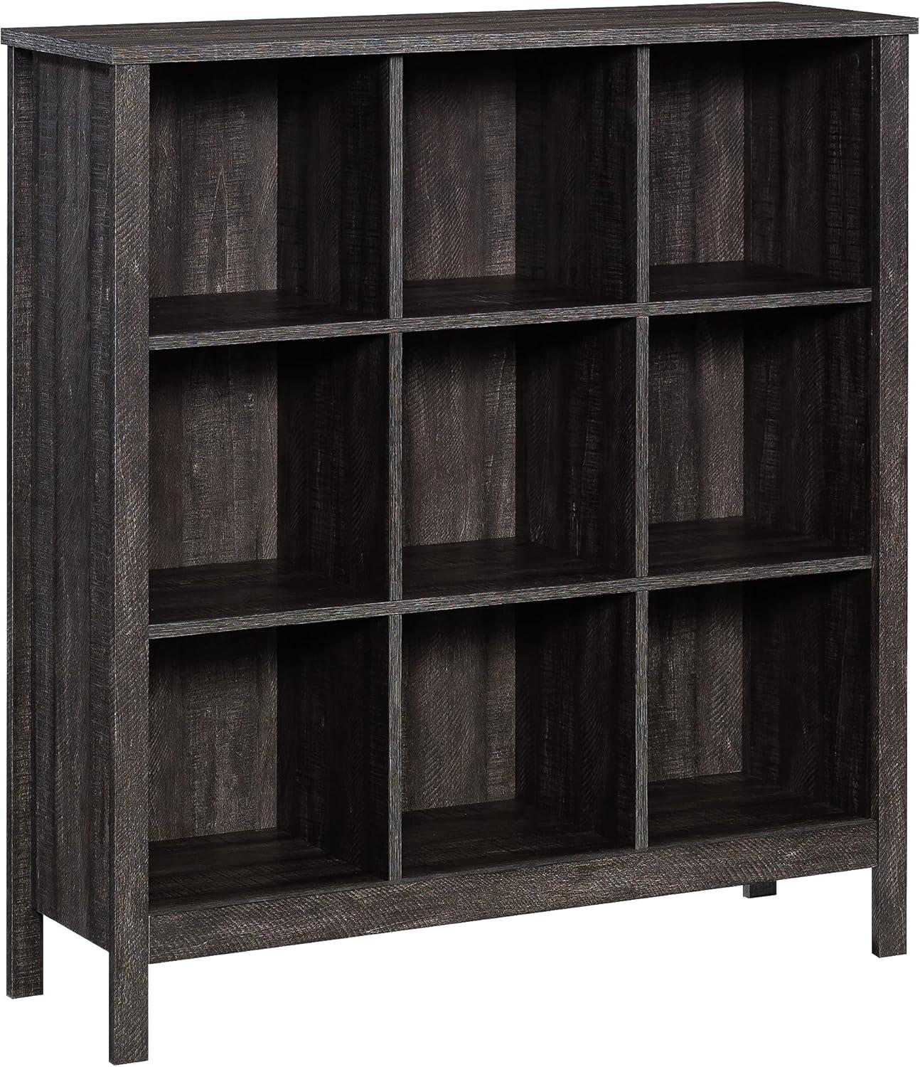 Sauder 41.85" 9 Cube Storage Bookcase Blade Walnut: Laminated Organizer, Transitional Style, MDF Construction