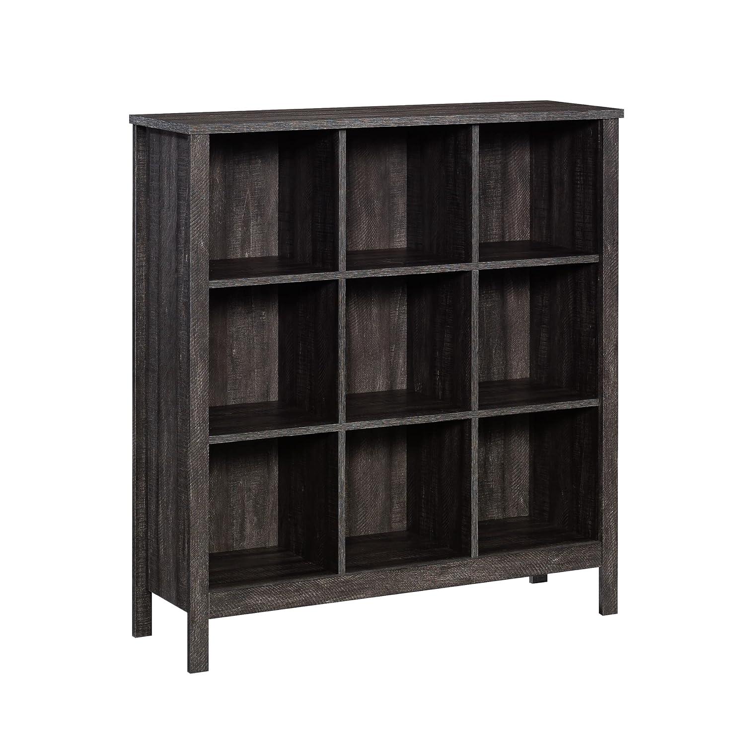 Sauder 41.85" 9 Cube Storage Bookcase Blade Walnut: Laminated Organizer, Transitional Style, MDF Construction