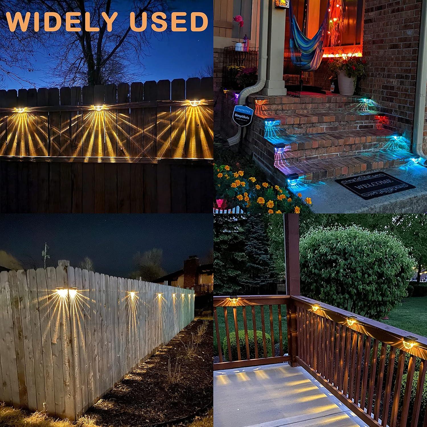 Solar Lights Outdoor Waterproof 6 Solar Lights For Outdoor Garden LED Garden Lights For Patio Decoration Terrace Passageway Steps And Stairs 2 Mode LED Warm White/color Changing Lighting