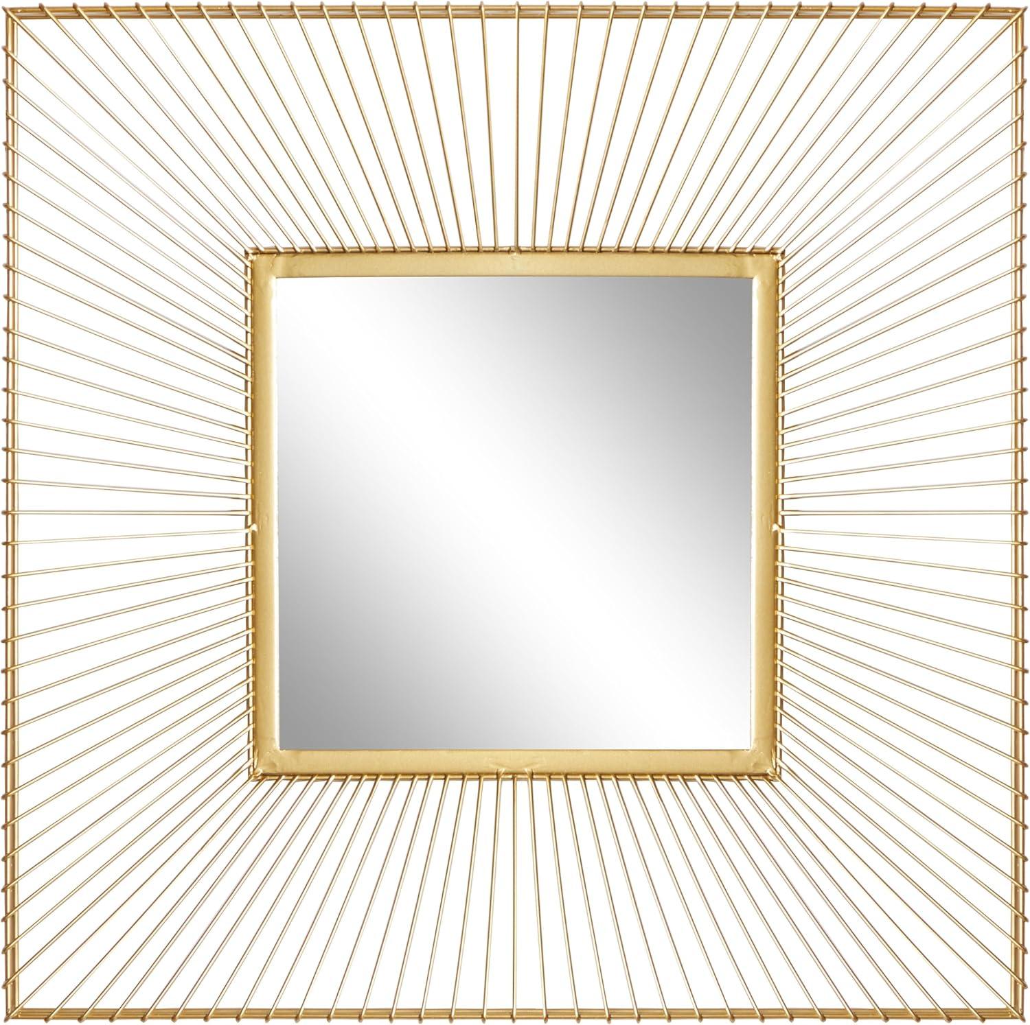 Elegant Square Gold Starburst Wall Mirror 26" x 26"