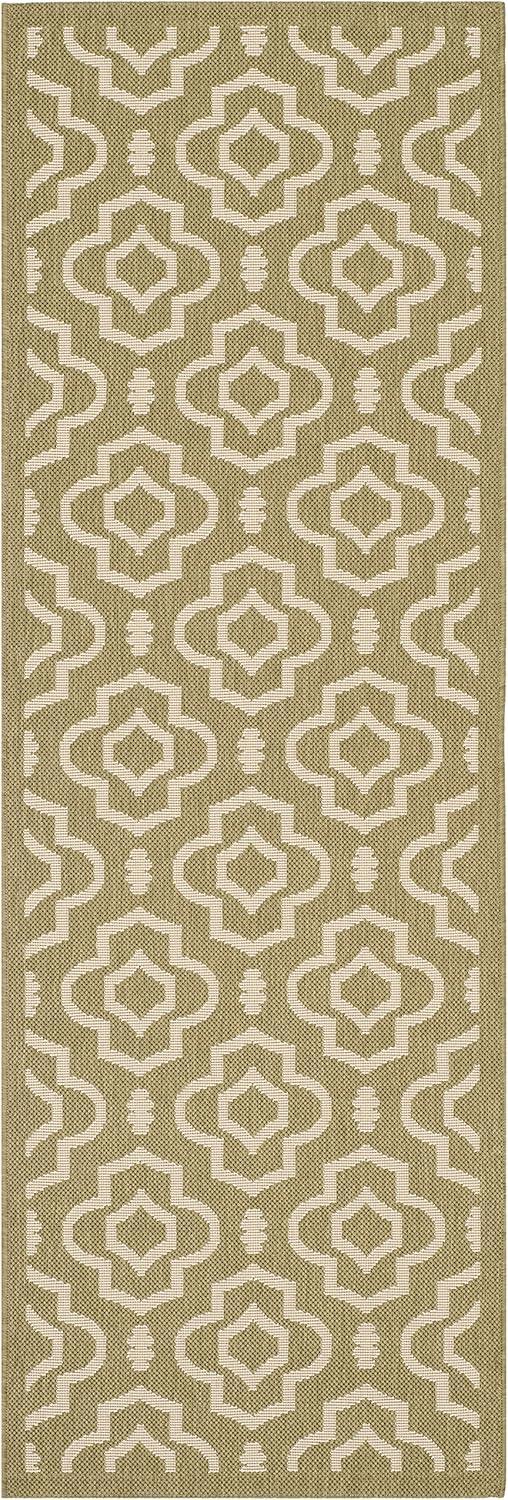 Courtyard CY6926 Power Loomed Indoor and Outdoor Runner Rug - Green/Beige - 2'3"x10' - Safavieh