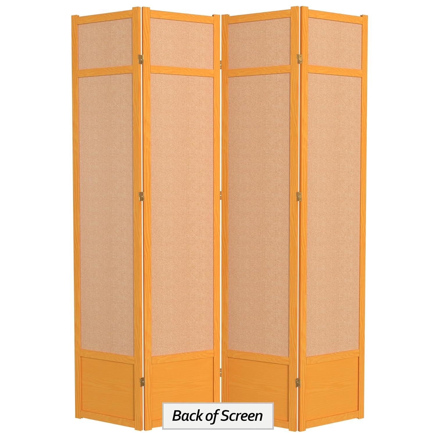 Oriental Furniture 7 Ft Tall Jute Shoji Screen, honey, 4 panel