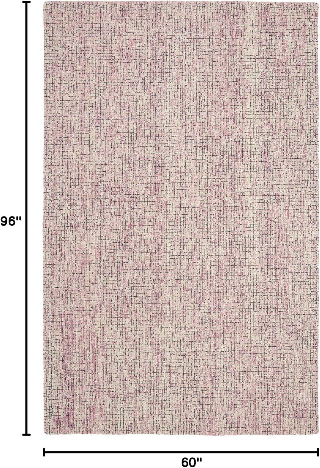 Abstract ABT473 Hand Tufted Area Rug - Ivory/Pink - 5' X 8' - Safavieh.