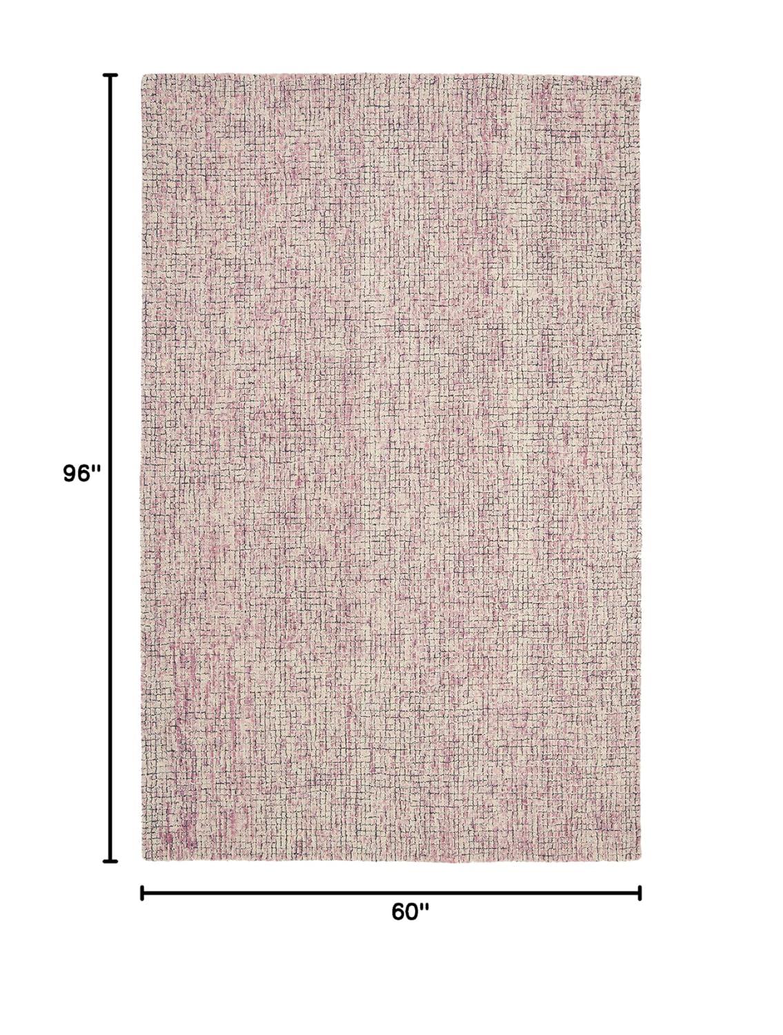 Abstract ABT473 Hand Tufted Area Rug - Ivory/Pink - 5' X 8' - Safavieh.