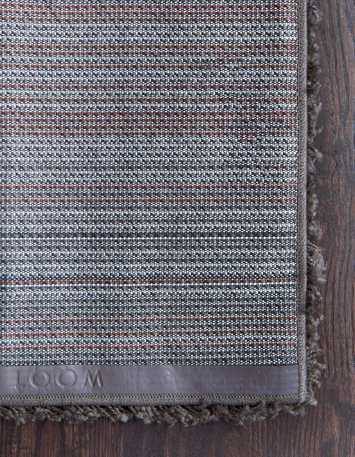 Unique Loom 4' 1 x 6' 1 Solid Shag Graphite Gray Area Rug