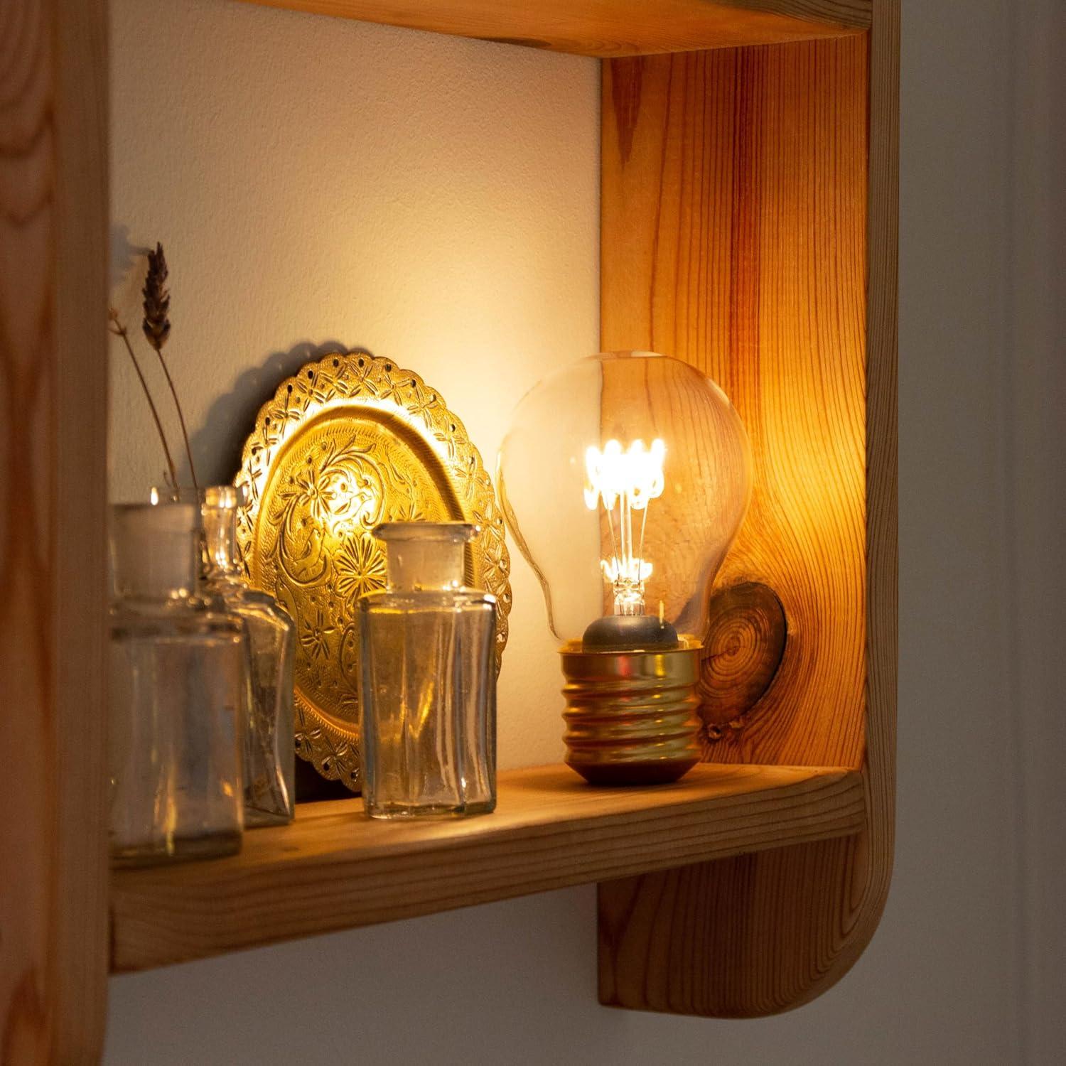 Cordless Glass and Metal LED Filament Light Bulb