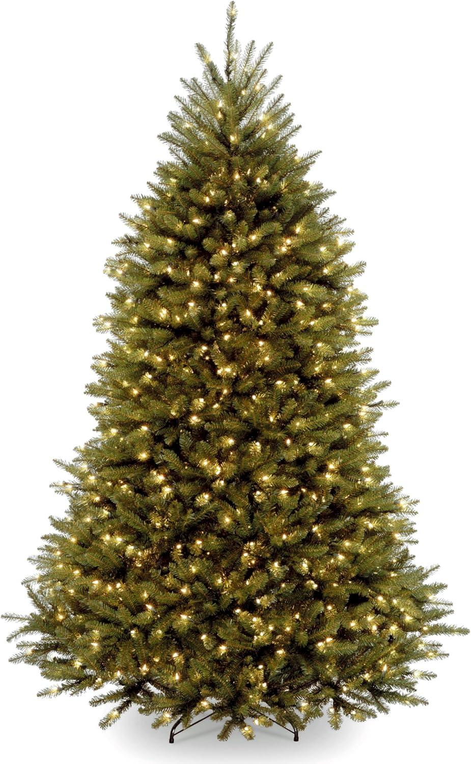 6-Foot Green Dunhill Fir Pre-Lit Artificial Christmas Tree with Clear Lights and Stand