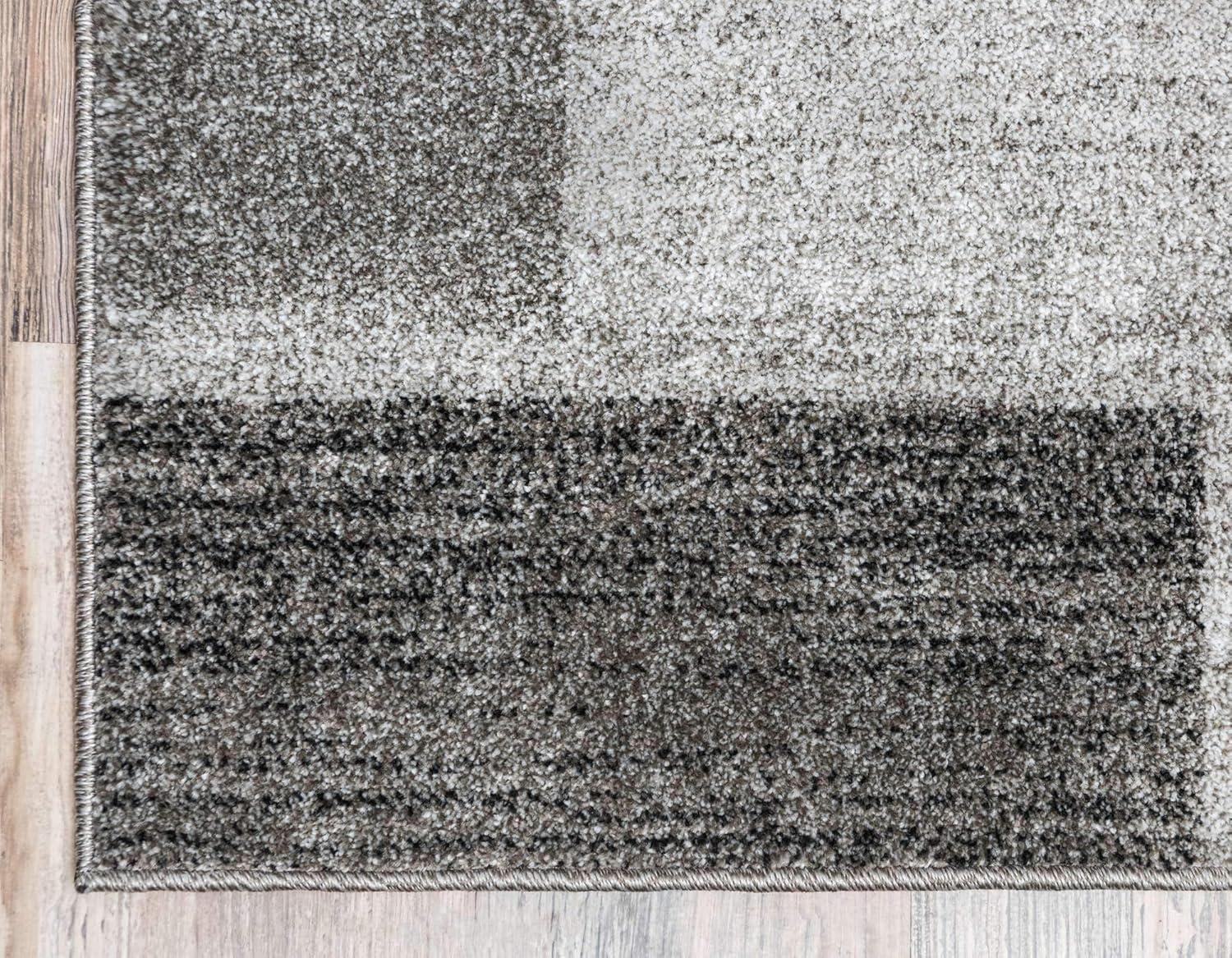 Unique Loom Del Mar Collection Area Rug - Sarah (9'  x 12' Rectangle Light Gray/Gray)