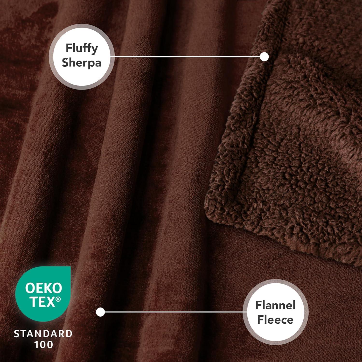 PetAmi Waterproof Dog Blanket for Bed Couch Sofa Cover, Reversible Faux Shearling Fleece Pet Throw (Brown/Brown Faux Shearling, Medium 29 x 40 Inches)