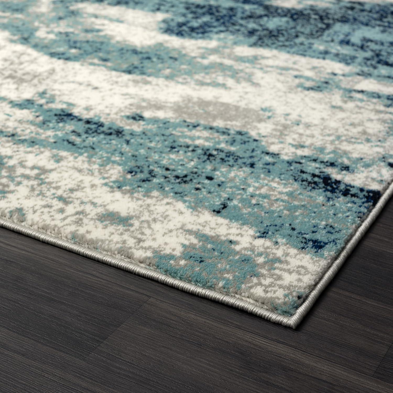 17 Stories Elkmont Abstract Light Blue/Gray Area Rug