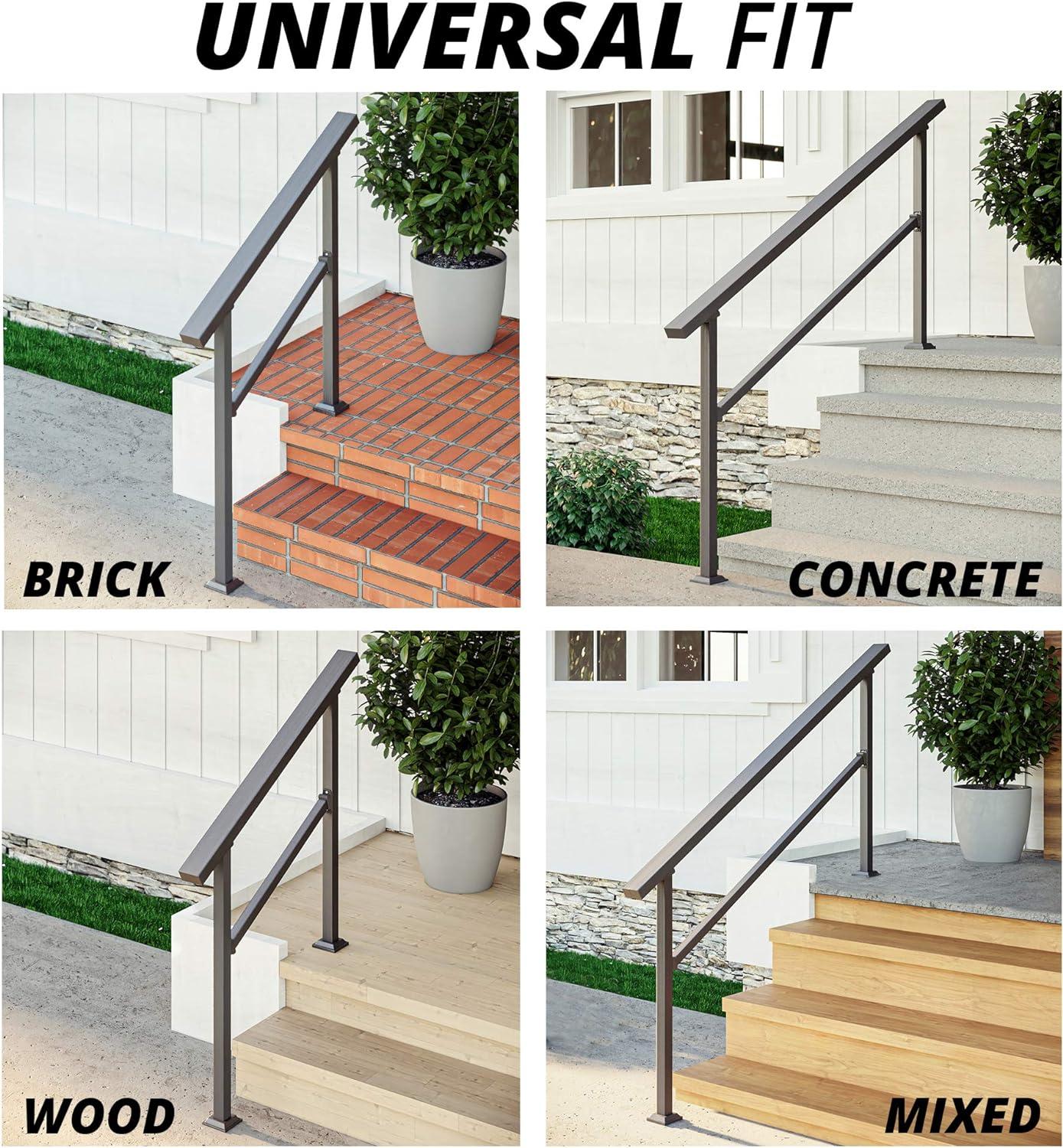 CR Home Hand Rails for Outdoor Steps for Porch, Deck, & Balcony Railing