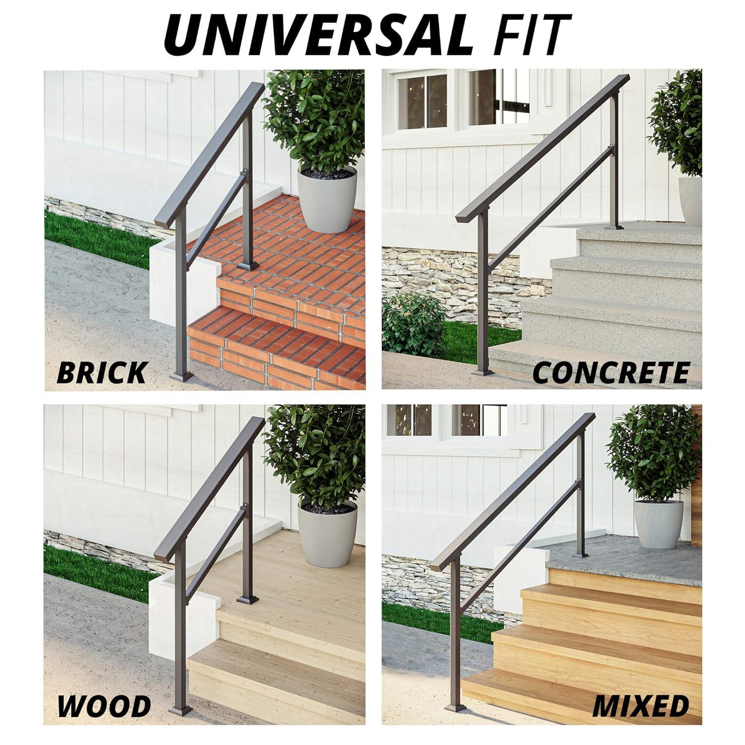 CR Home Hand Rails for Outdoor Steps for Porch, Deck, & Balcony Railing