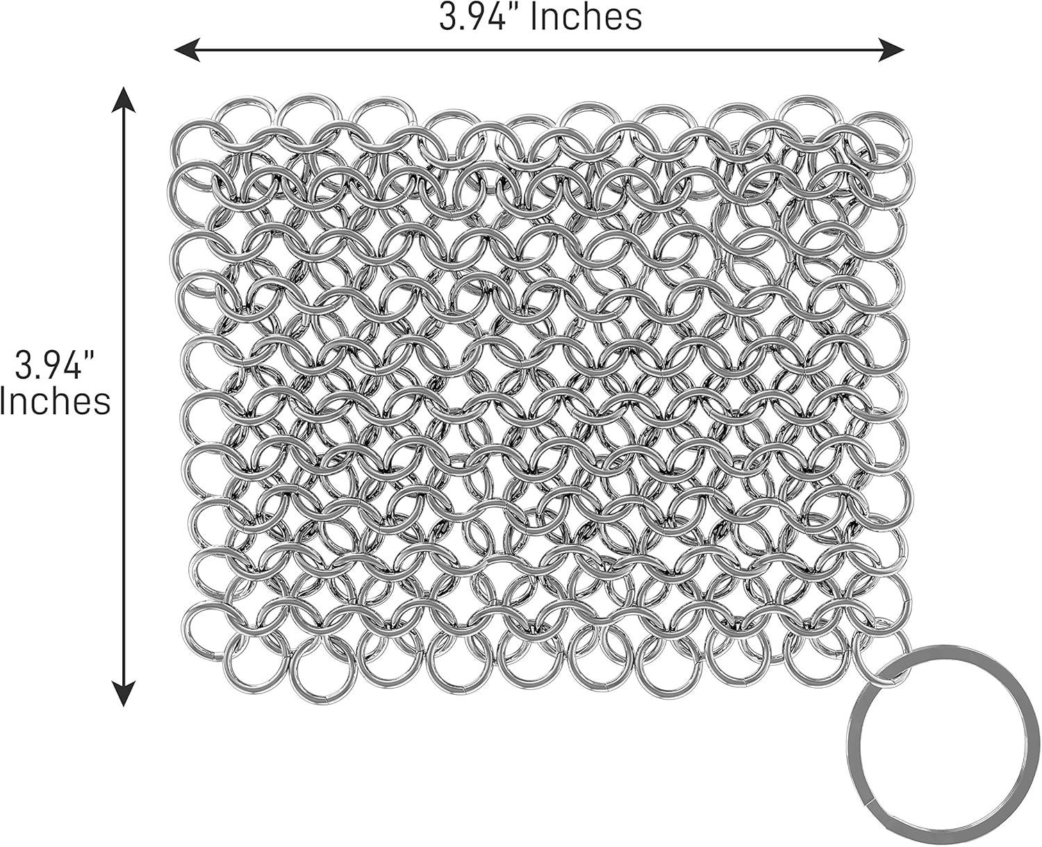 Stainless Steel Chainmail Cast Iron Cleaner Scrubber