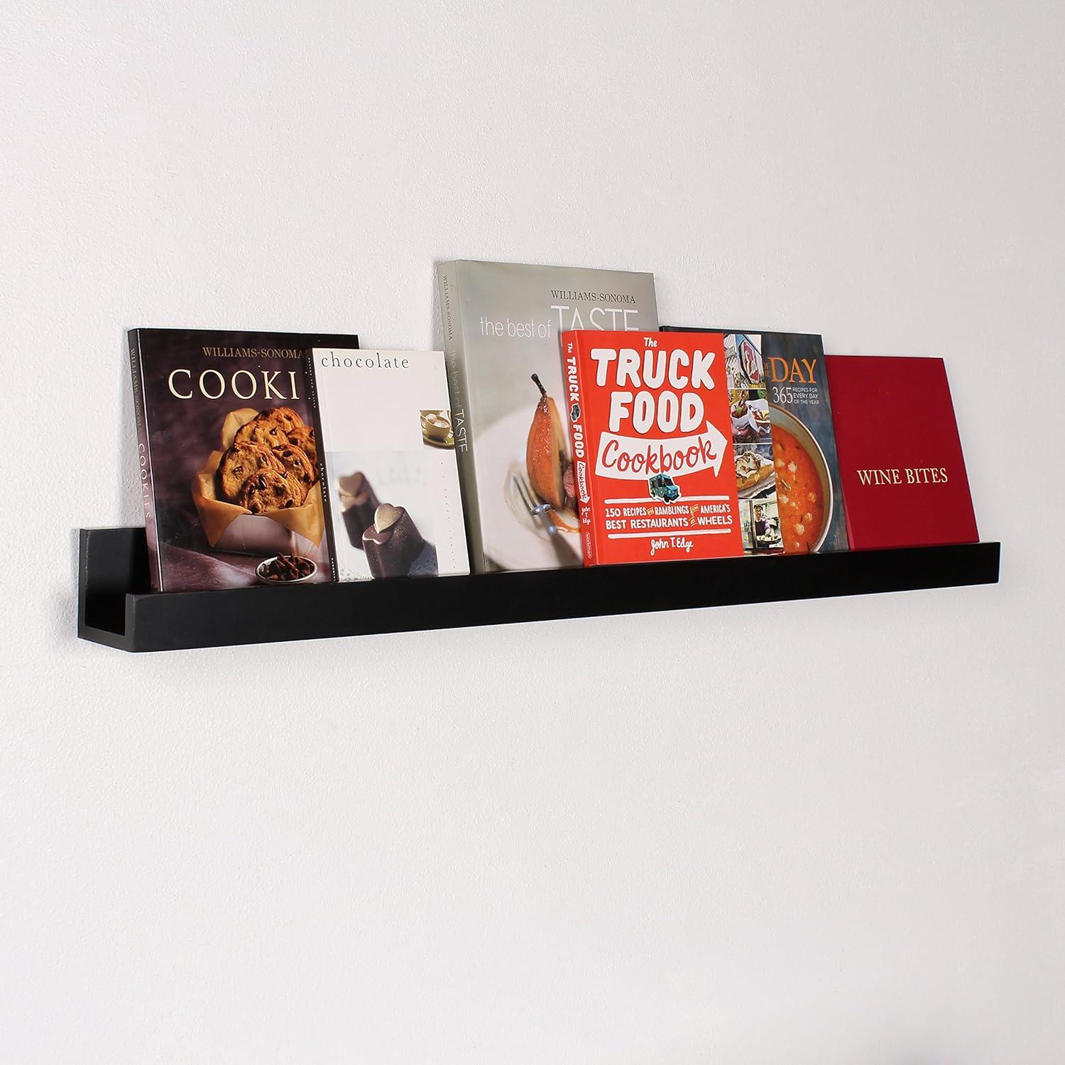 Black 42" Floating Wall Shelf for Living Room/Bedroom