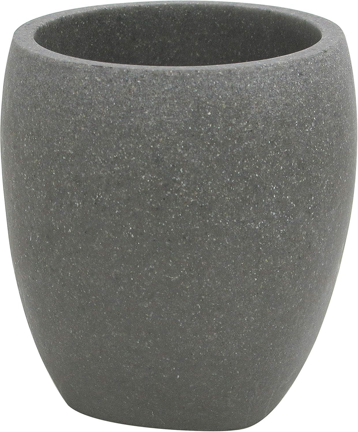 Charcoal Grey Stone Finish 4-Piece Bathroom Accessory Set