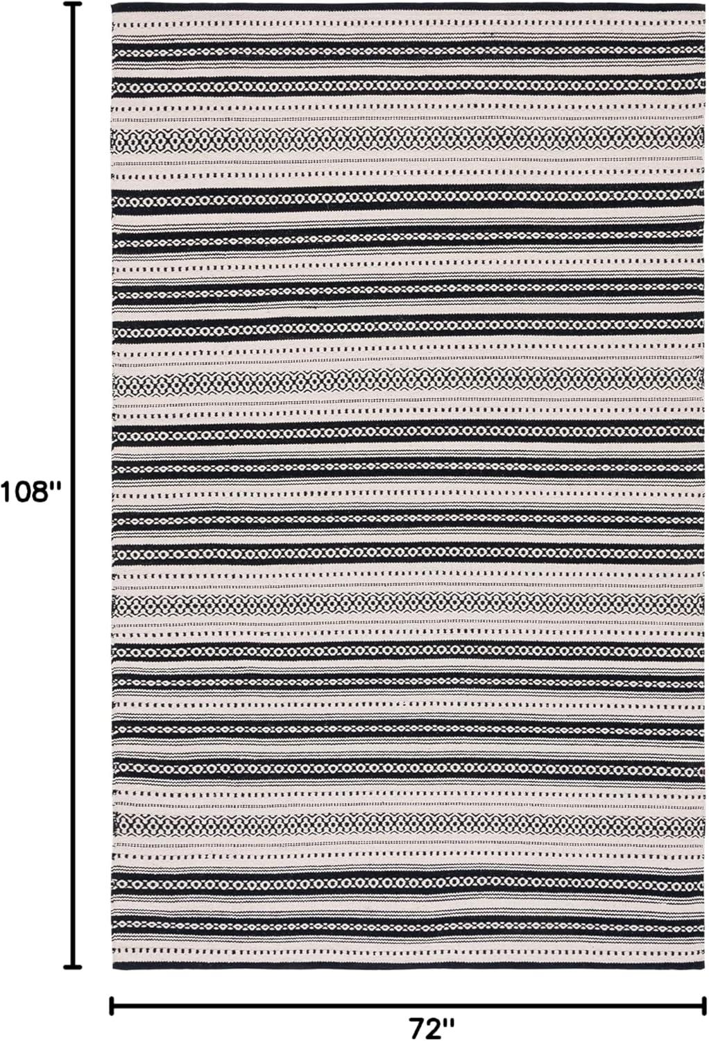 Montauk MTK726 Hand Woven, Flat Weave Indoor Area Rug - Black/Ivory - 6'x9' - Safavieh