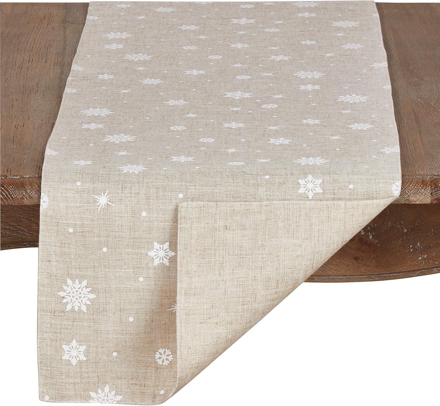 Saro Lifestyle Snowflake Christmas Table Runner