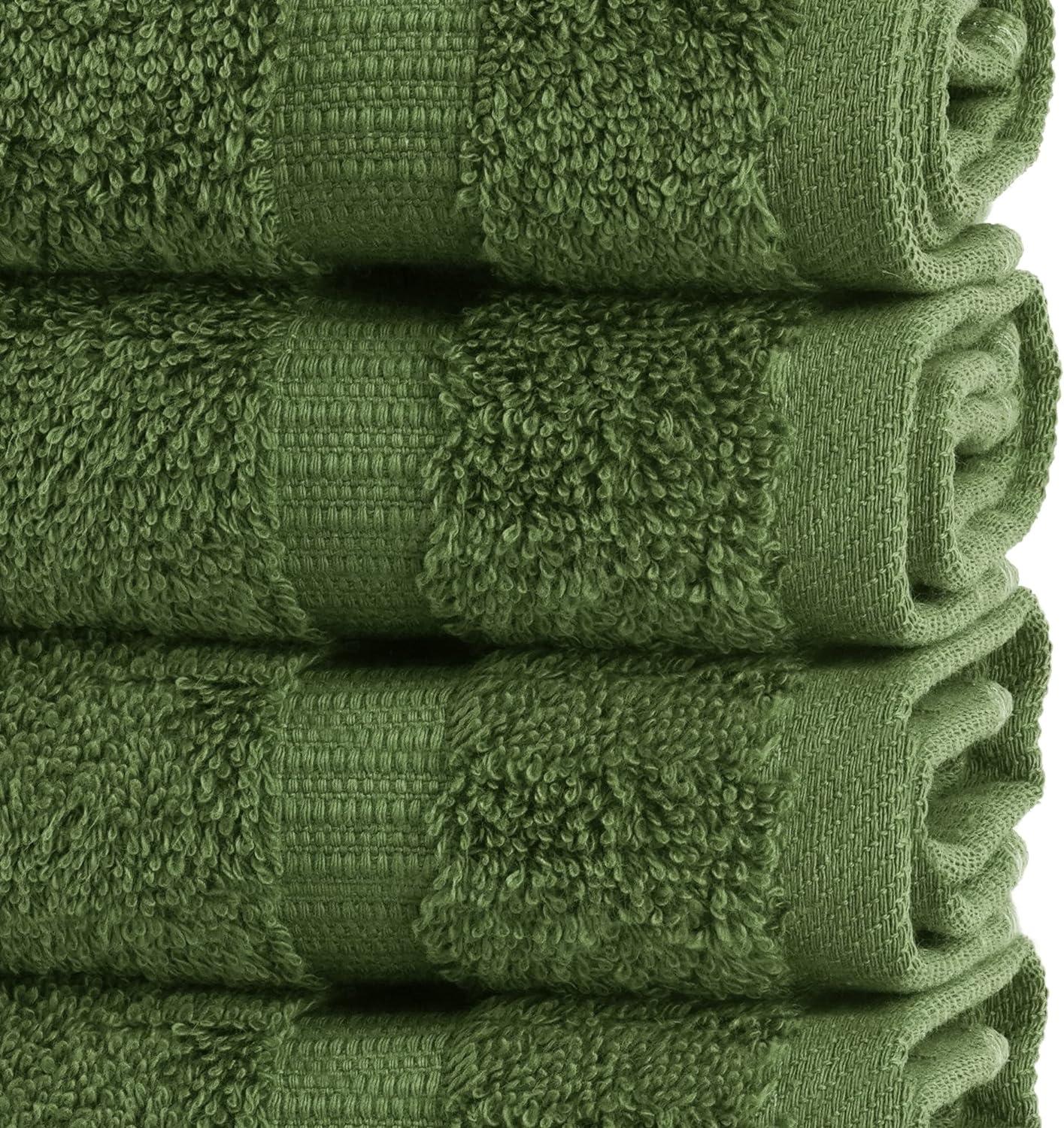 Luxury Hotel & Spa Ultra Soft Hand Towels 100% Turkish Cotton - Moss - Set of 4