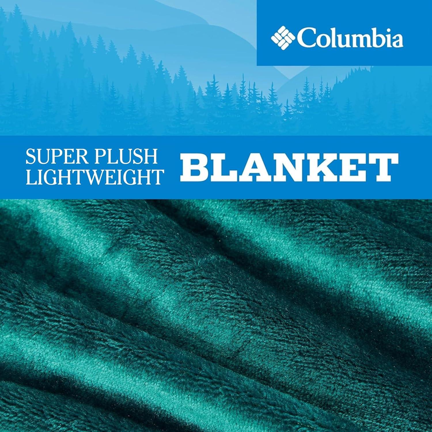 Columbia 50" x 60" Super Plush Lightweight Throw Blanket - Outdoor Essentials for Camping, Picnics, and Adventures, Soft and Cozy Home Essentials for Bed and Living Room - Night Wave