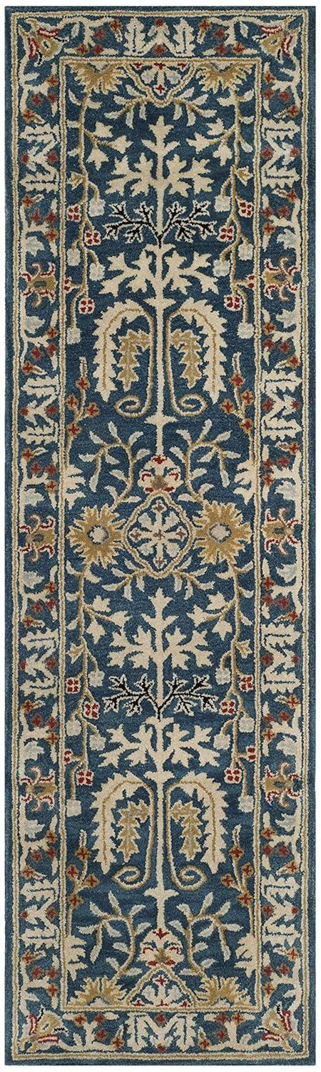 Antiquity AT64 Hand Tufted Runner Rug - Dark Blue/Multi - 2'3"x8' - Safavieh.