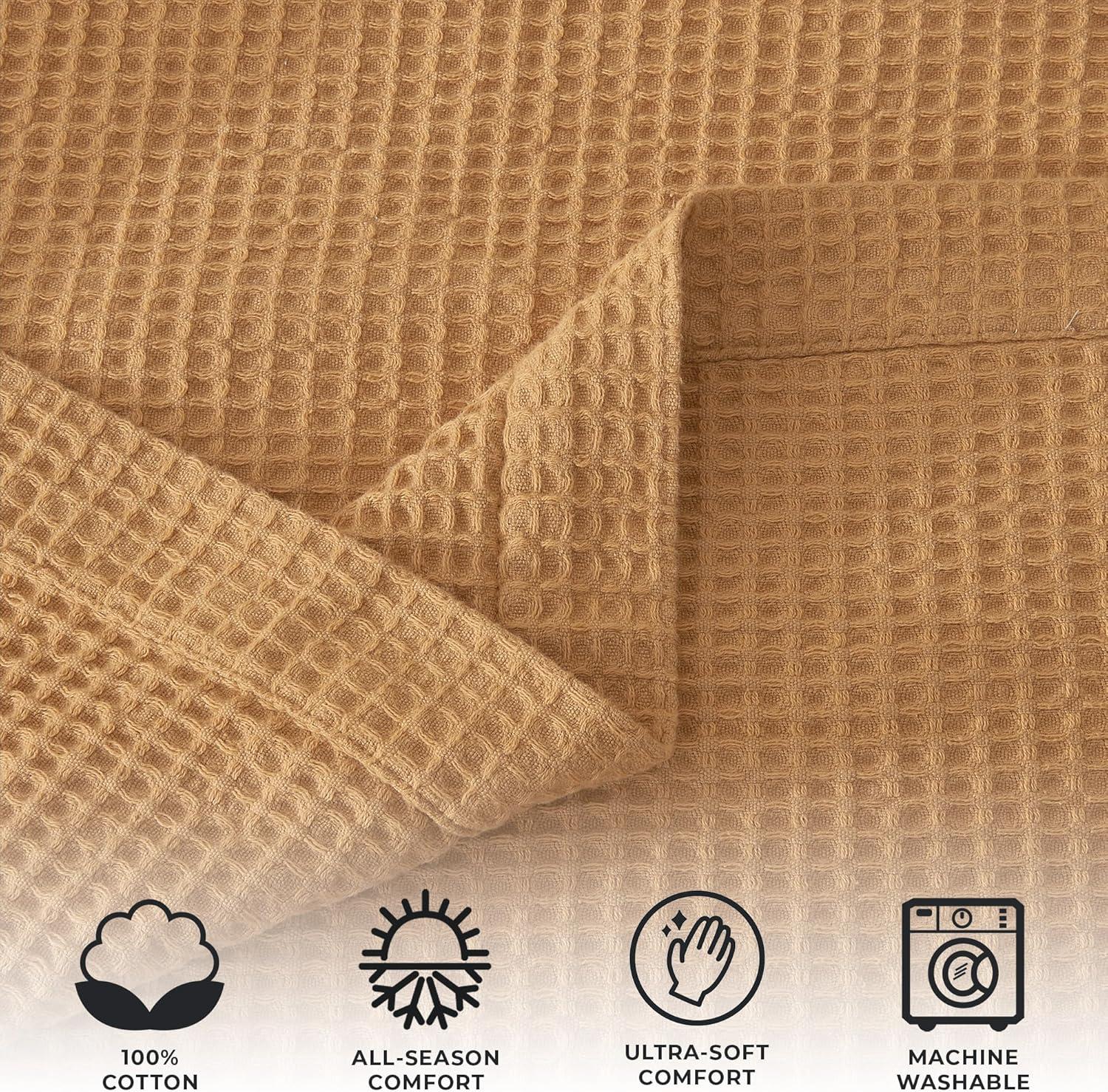 Marigold Twin Waffle Weave Cotton Knitted Blanket