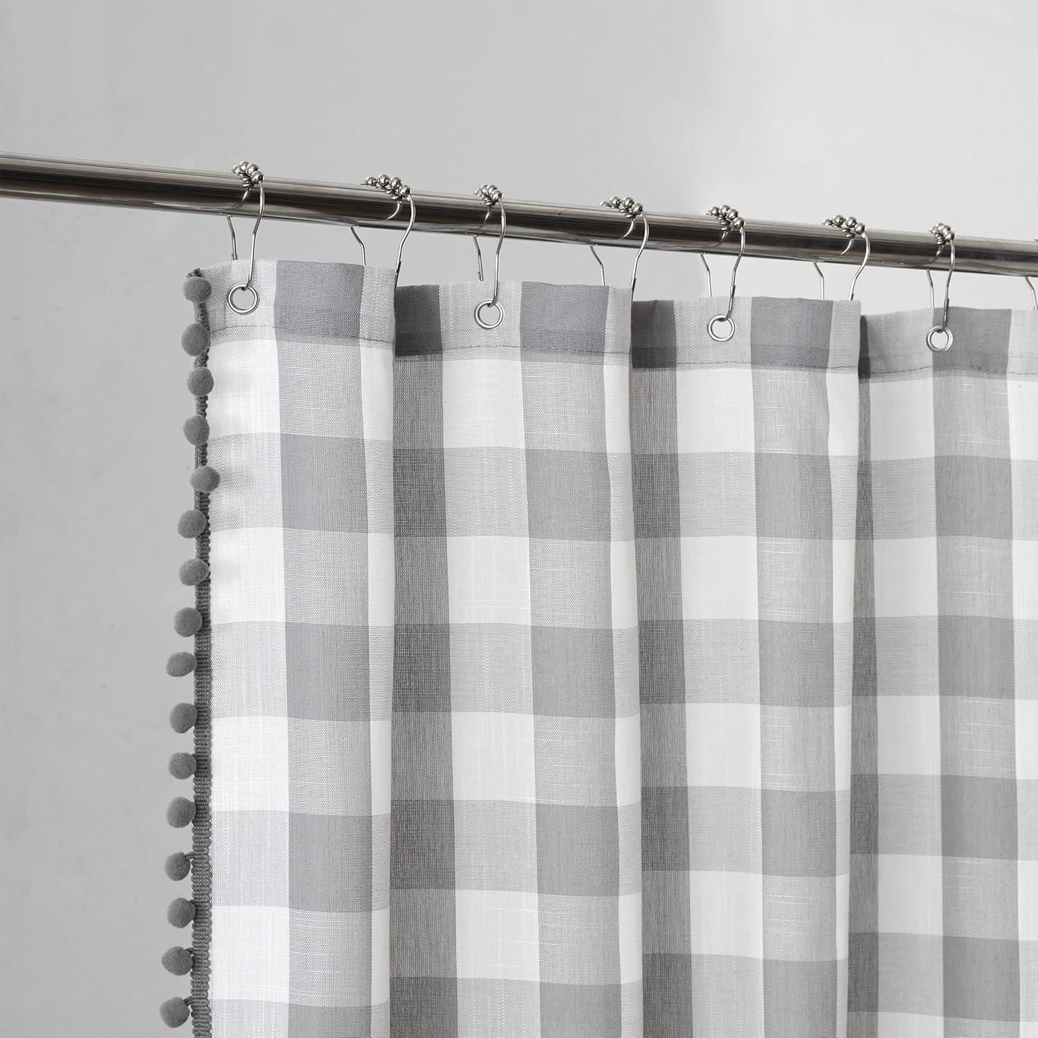 Elrene Farmhouse Living Buffalo Check Shower Curtain - 72" x 72" - Elrene Home Fashions