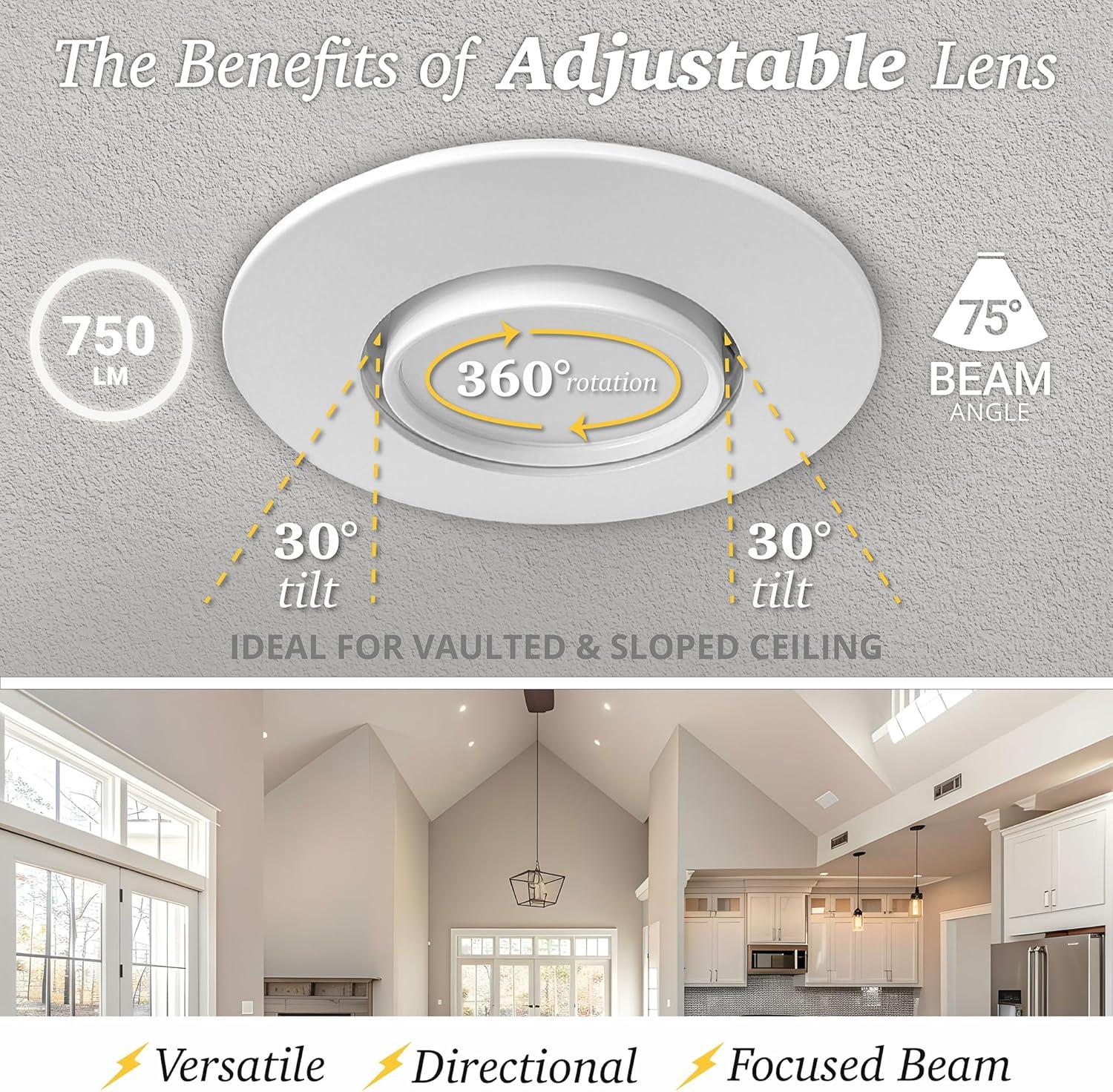 4'' Selectable Color Temperature Dimmable Air-Tight IC Rated LED Retrofit Recessed Lighting Kit