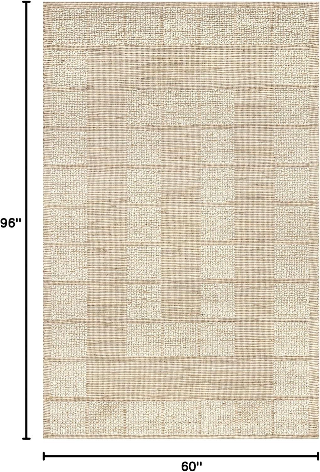 Nuloom Oden Textured Jute and Wool Area Rug, 5' x 8', Ivory