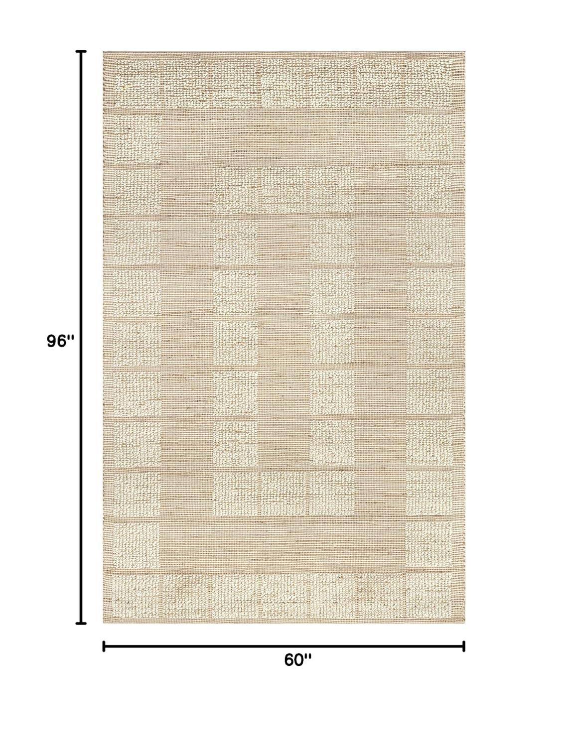 Nuloom Oden Textured Jute and Wool Area Rug, 5' x 8', Ivory