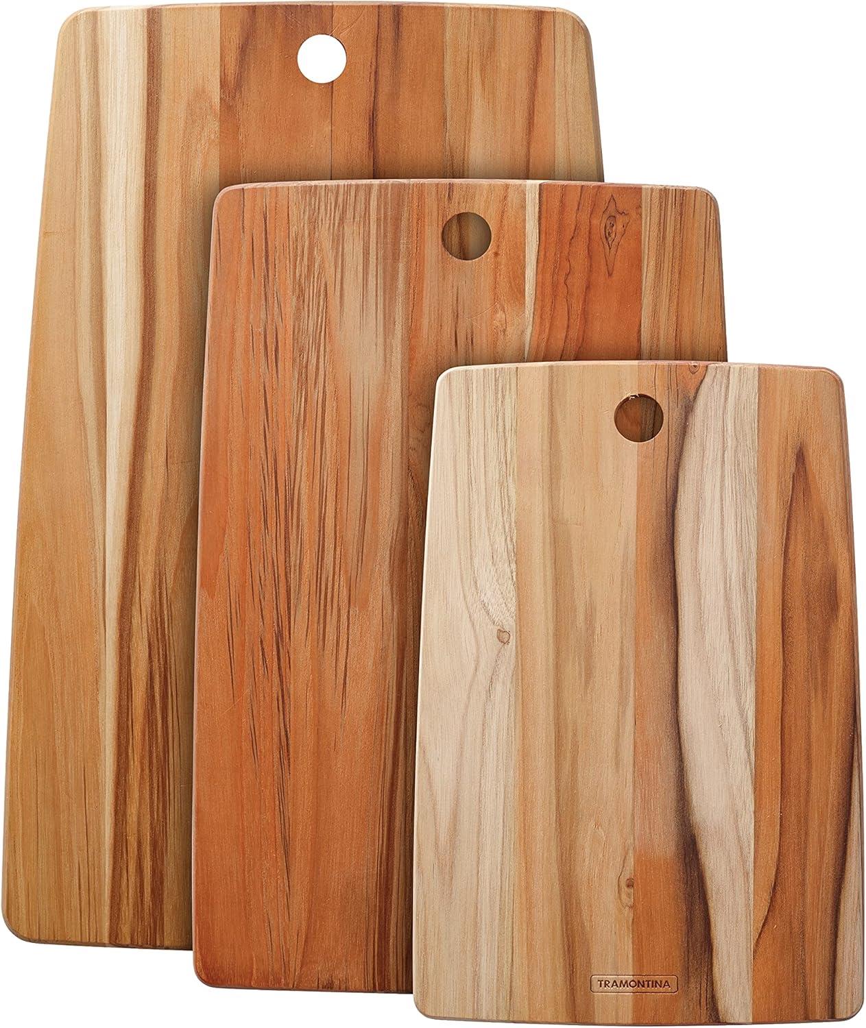 Tramontina 3 Pc Teak Wood Kitchen Board Set