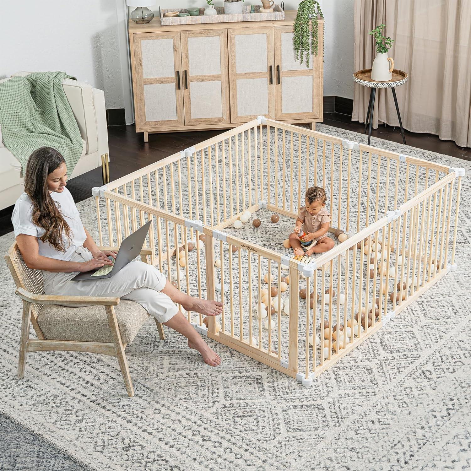 Comfy Cubs Baby Playpen & Baby Gate For Toddler And Babies