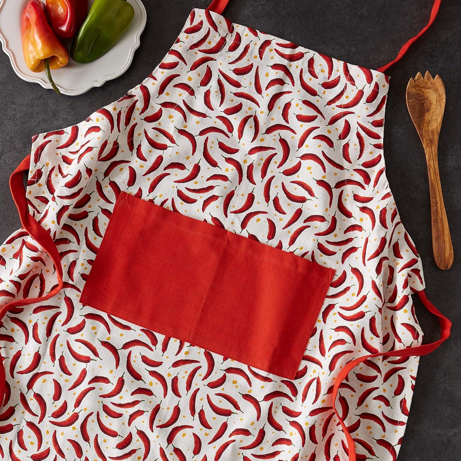 DII Chilis Multi-Color Printed Cotton Chef'S Apron 35x28