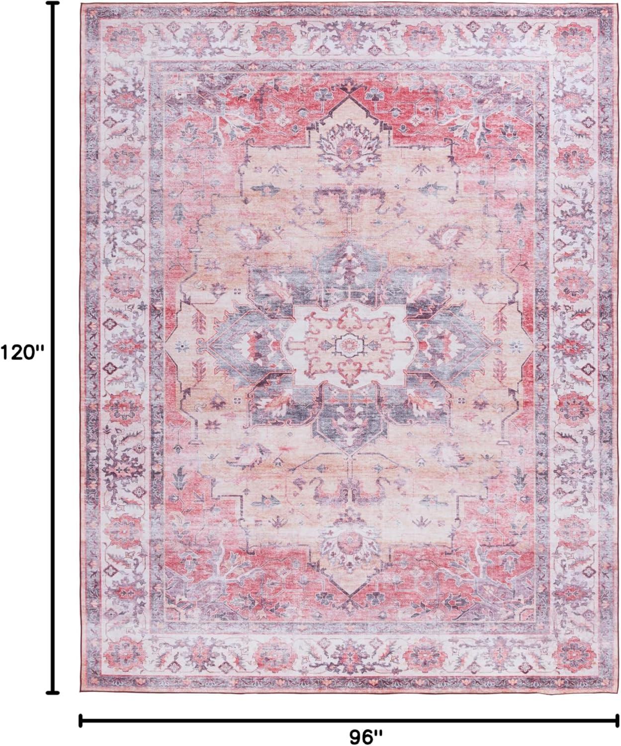 Tucson TSN163 Power Loomed Machine Washable Area Rug - Rust/Beige - 8'x10' - Safavieh.