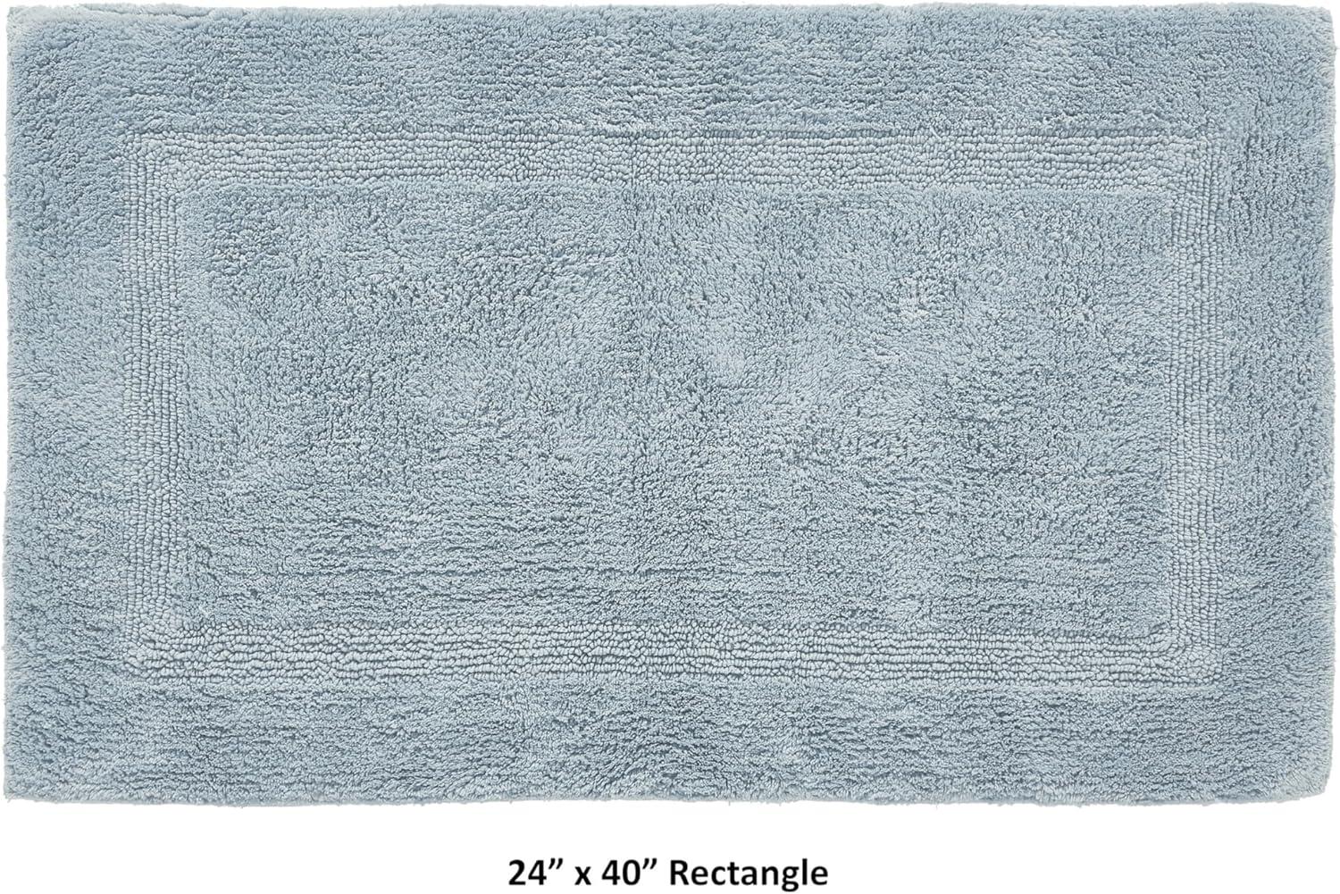 Better Trends Lux 100% Cotton Tufted Solid Reversible Bath Rug 24" x 40" Rectangle - Blue