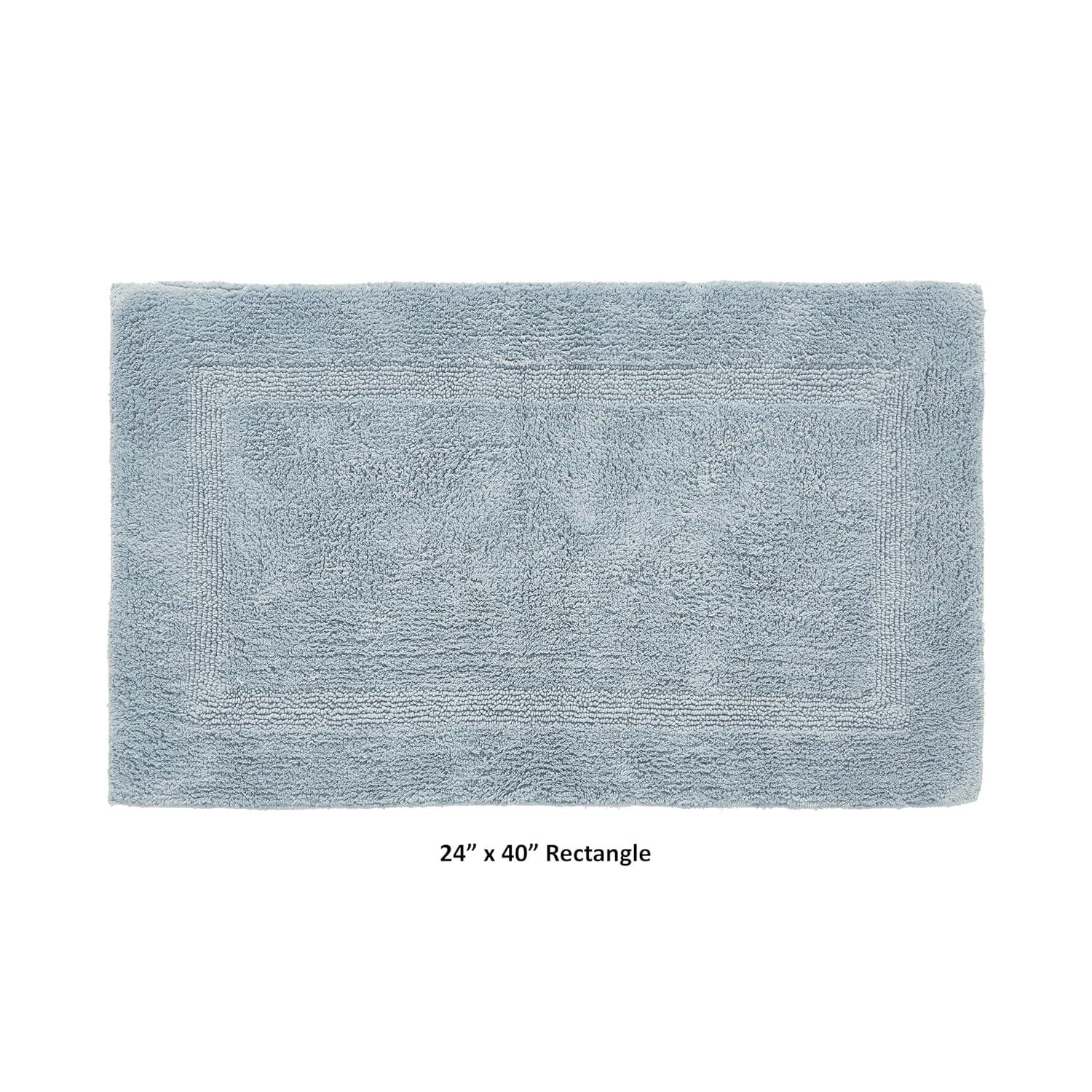 Better Trends Lux 100% Cotton Tufted Solid Reversible Bath Rug 24" x 40" Rectangle - Blue