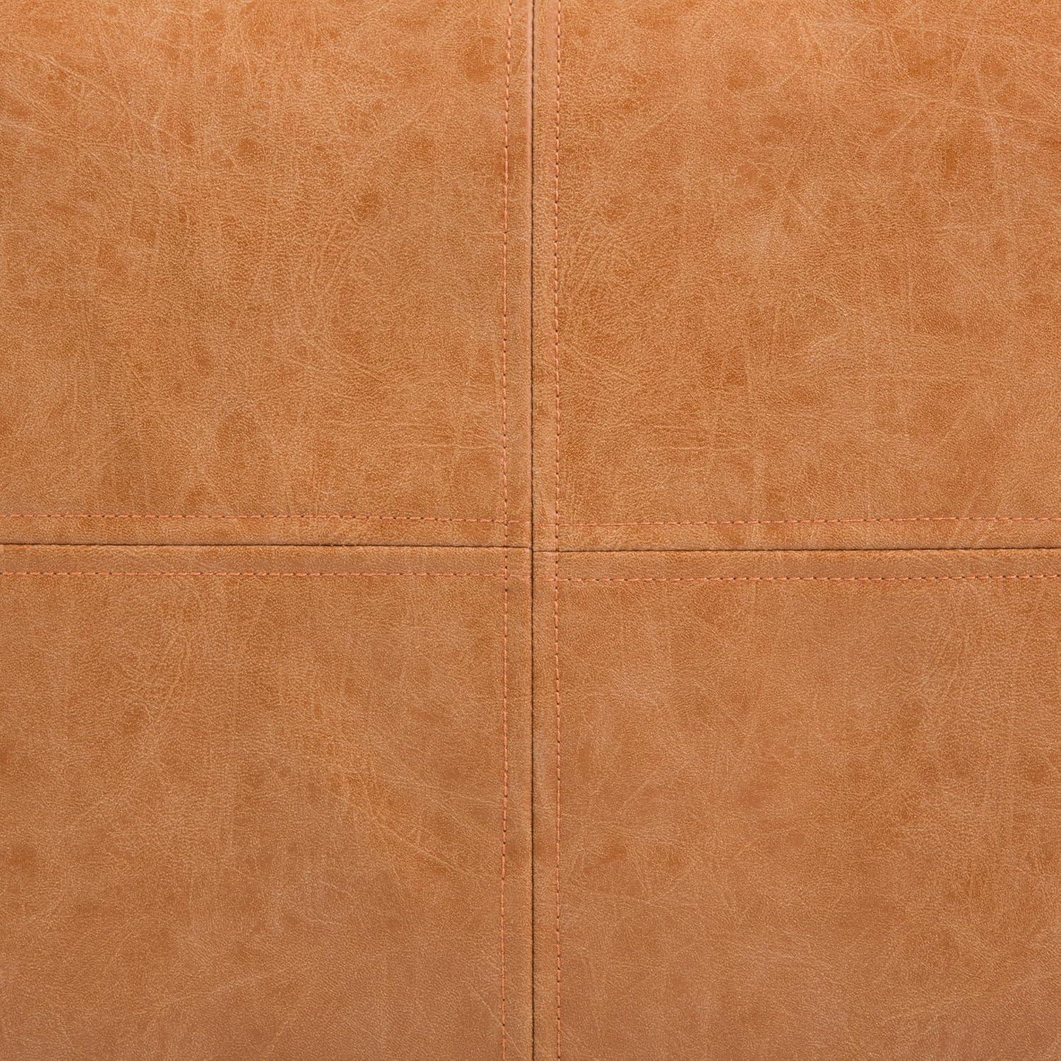 Simpli Home Brody Faux Leather Pouf