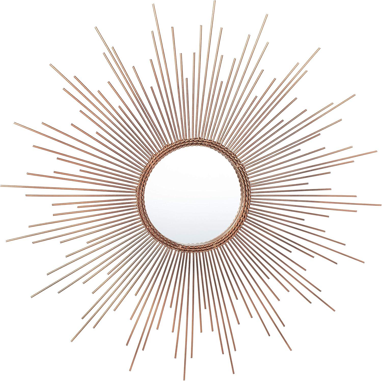 Radiant Lines 30" Round Sunburst Mirror in Metallic Copper