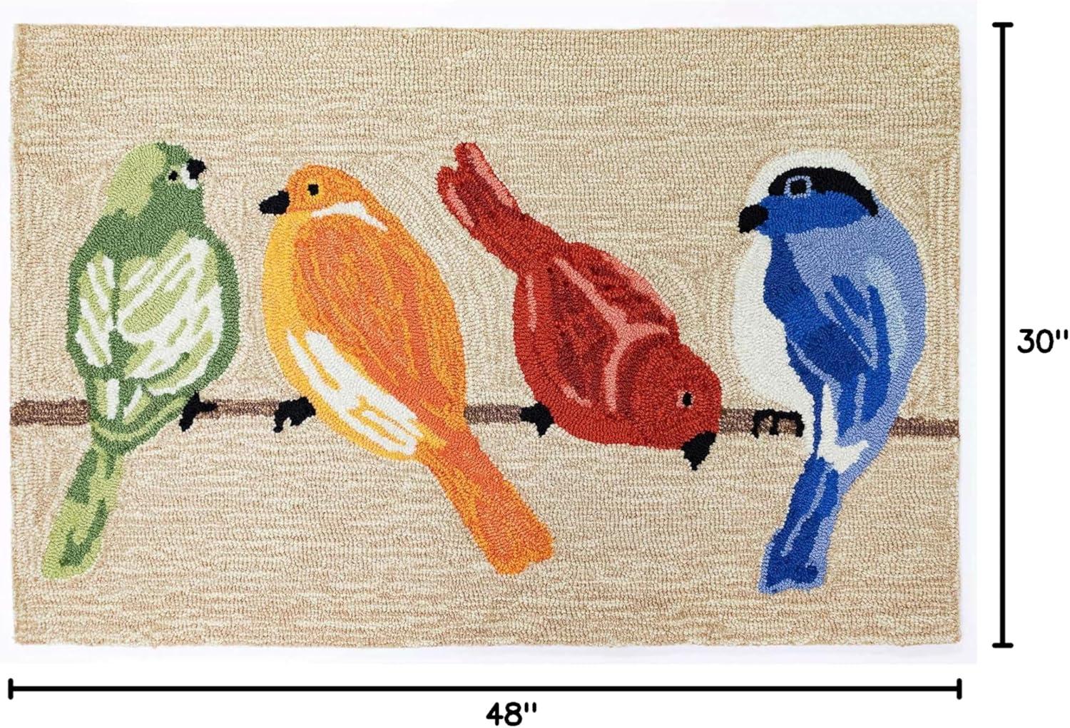 Liora Manne Frontporch Birds Indoor/Outdoor Rug Neutral 2'6" x 4'